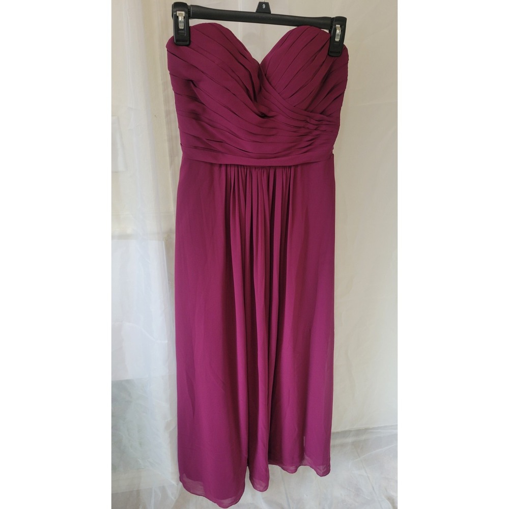 Bill Levkoff Women Magenta Strapless Sweetheart Empire Formal Dress sz 4